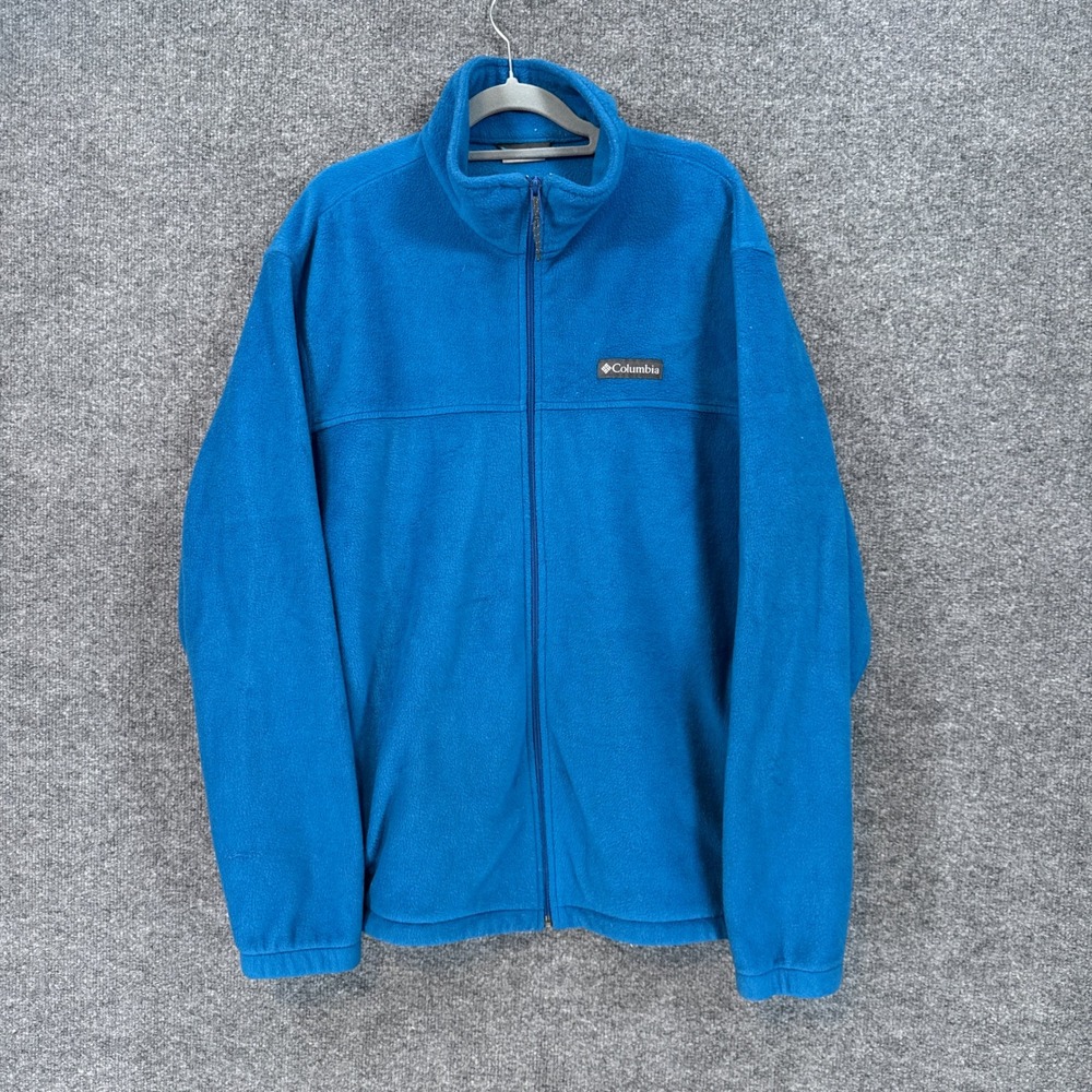 Columbia Fleece Jacket Mens XL Blue Steens Mountain Full Zip Outdoor Sweatshirt